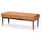 Baxton Studio Daymond Mid-Century Modern Tan Faux Leather and Walnut Brown Finished Wood Dining Bench 186-11354-Zoro - alternate 5